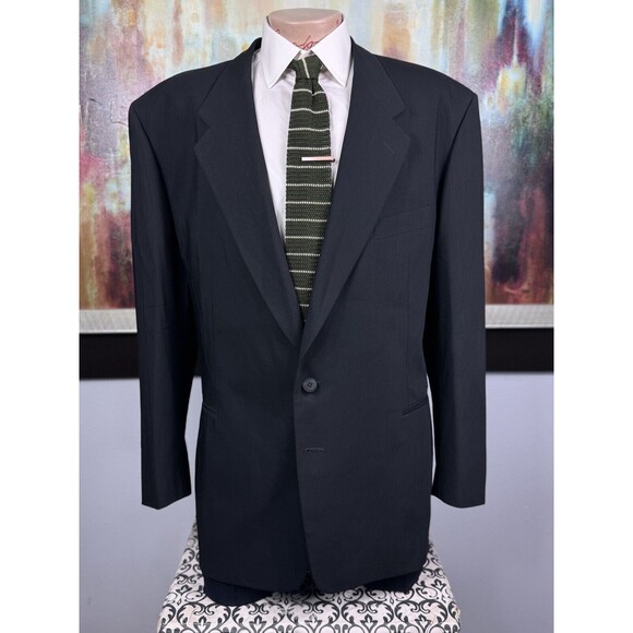 Pal Zileri Men’s Black Half Lined Retro Blazer Made In Italy 46L MSRP $1825
